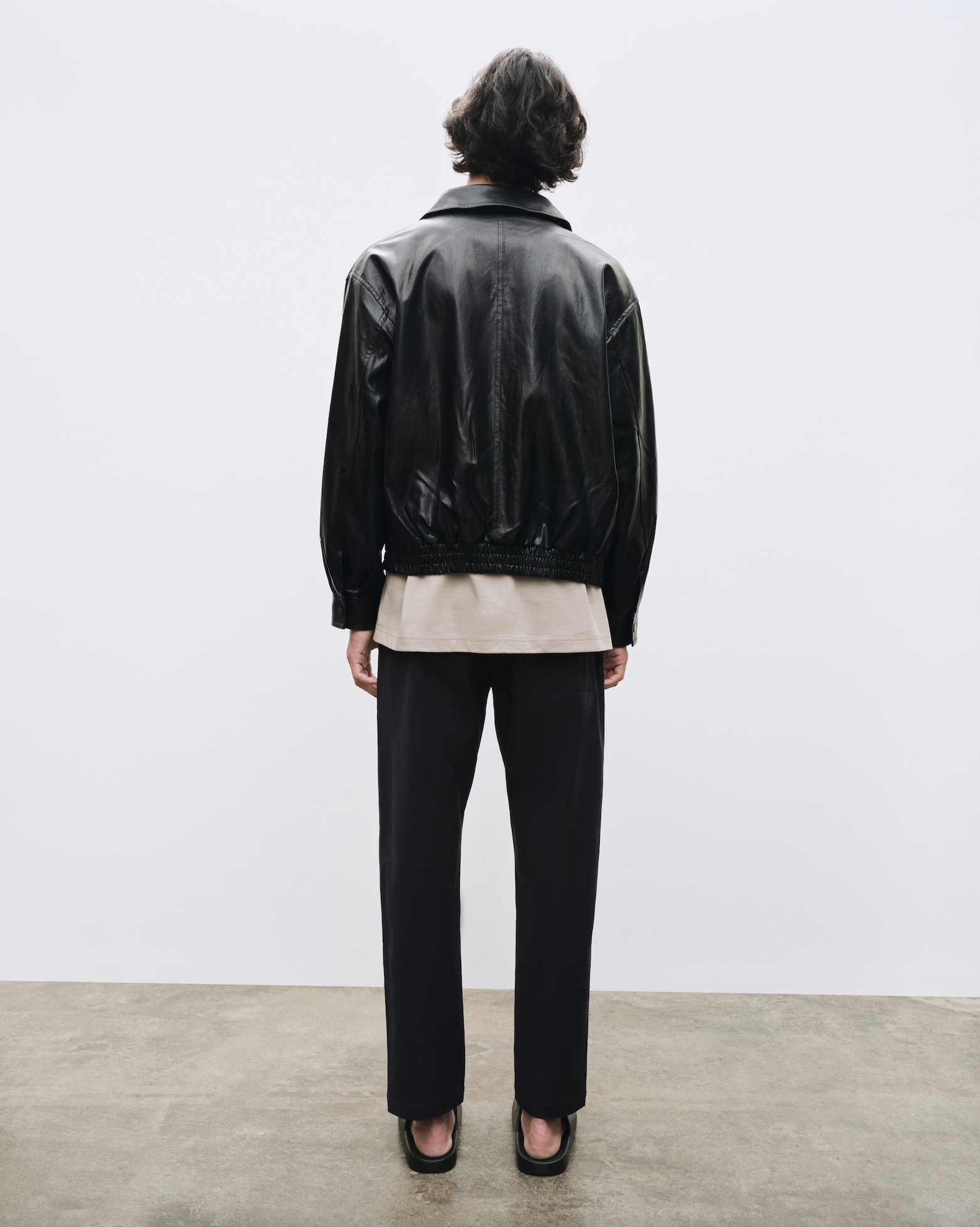 VEGAN LEATHER BLOUSON - BLACK — MIJEONG PARK - LA based